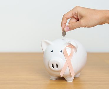 Peach Ribbon with Piggy Bank